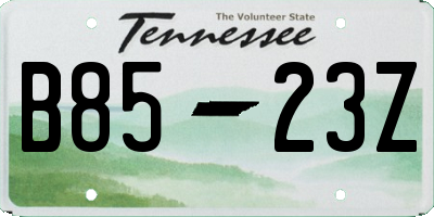 TN license plate B8523Z