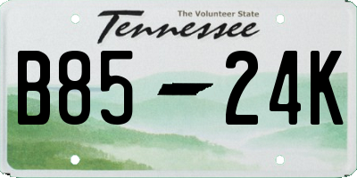 TN license plate B8524K