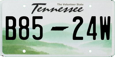 TN license plate B8524W