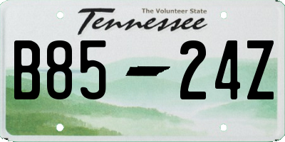 TN license plate B8524Z