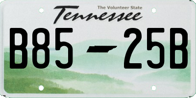TN license plate B8525B