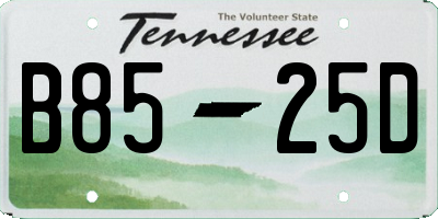TN license plate B8525D