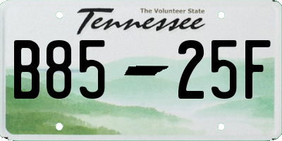 TN license plate B8525F