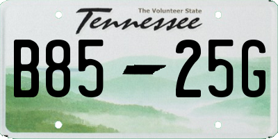 TN license plate B8525G