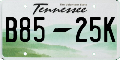 TN license plate B8525K