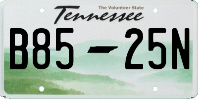 TN license plate B8525N