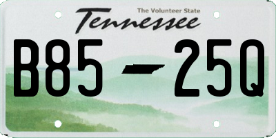TN license plate B8525Q