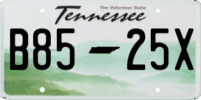 TN license plate B8525X