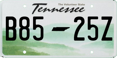 TN license plate B8525Z