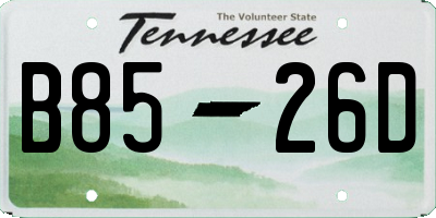 TN license plate B8526D