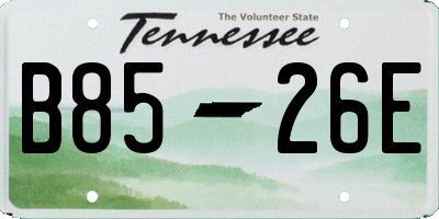 TN license plate B8526E