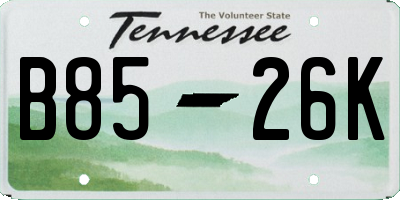 TN license plate B8526K