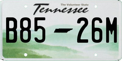 TN license plate B8526M