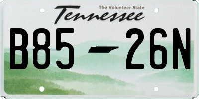 TN license plate B8526N