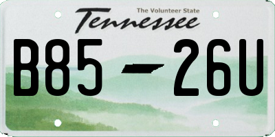 TN license plate B8526U
