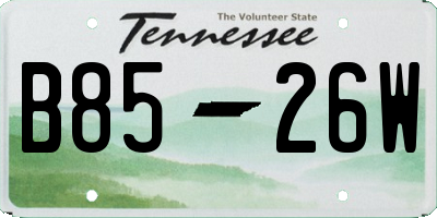 TN license plate B8526W