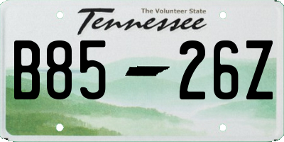 TN license plate B8526Z