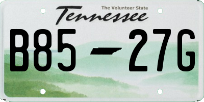 TN license plate B8527G