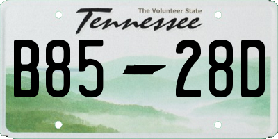 TN license plate B8528D