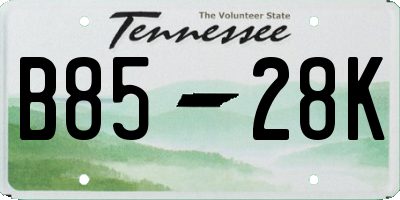 TN license plate B8528K