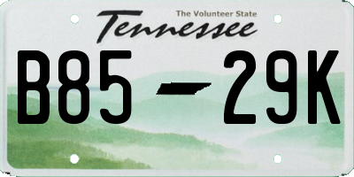 TN license plate B8529K