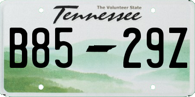 TN license plate B8529Z