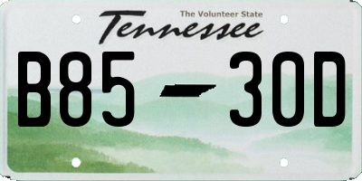 TN license plate B8530D