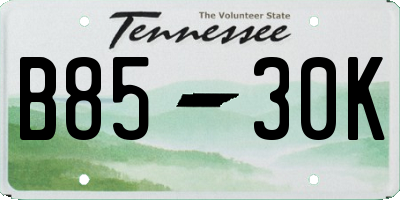 TN license plate B8530K