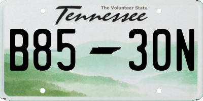 TN license plate B8530N