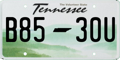 TN license plate B8530U