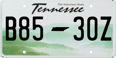 TN license plate B8530Z
