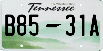 TN license plate B8531A