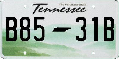 TN license plate B8531B