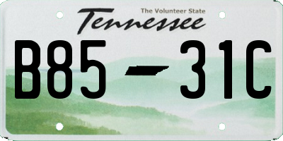 TN license plate B8531C