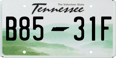 TN license plate B8531F
