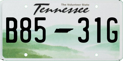 TN license plate B8531G