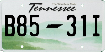 TN license plate B8531I