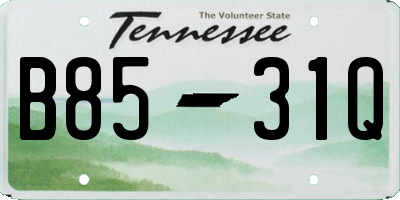 TN license plate B8531Q