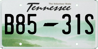 TN license plate B8531S