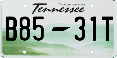 TN license plate B8531T
