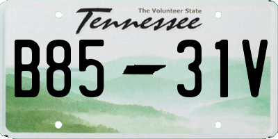 TN license plate B8531V
