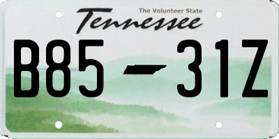 TN license plate B8531Z