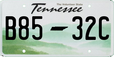 TN license plate B8532C