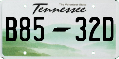 TN license plate B8532D