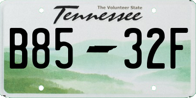 TN license plate B8532F