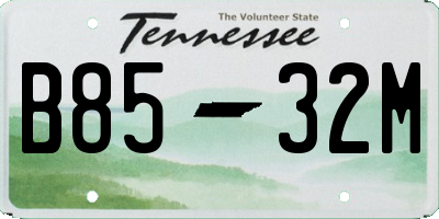 TN license plate B8532M