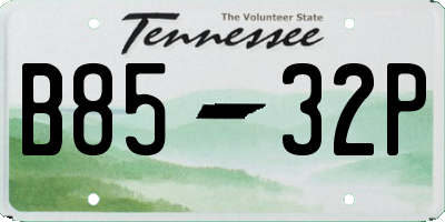 TN license plate B8532P