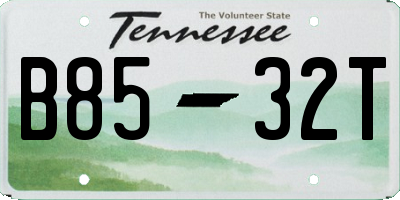 TN license plate B8532T