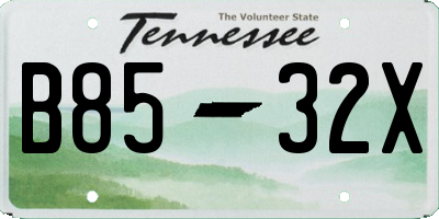 TN license plate B8532X