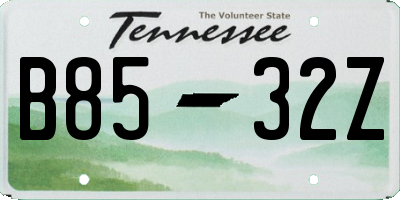 TN license plate B8532Z